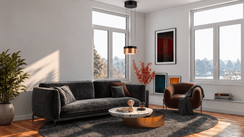 HELESTRA ODA LED Pendelleuchte 25 W 2340 lm 2700 K Warmweiß dimmbar Schwarz Gold